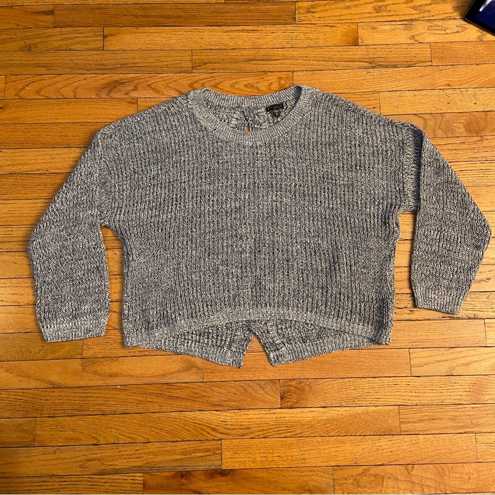 Express Cable Knit Split Open Back Sweater - image 3